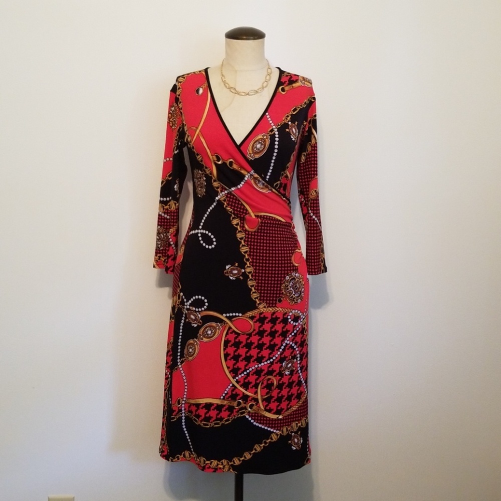 3/4 Sleeve Wrap Dress